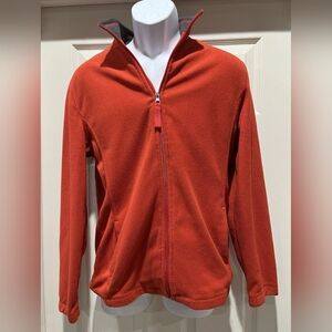CLUB ROOM Men's Fleece Zip-up Jacket Orange Size S